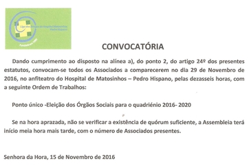 Plano de Ação para 2017 e Convocatórias